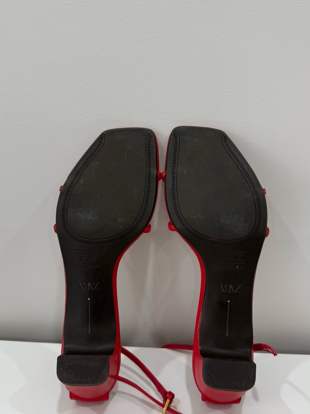 Zara Red Heeled Sandals - Picture 4 of 6